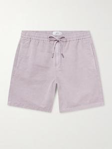 Шорты прямого кроя из смеси хлопка и льна с завязками MR P., сиреневый