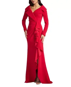 Платье с воротником в стиле портрета Нома Tadashi Shoji, красный