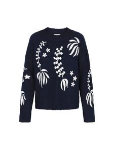 Женский свитер темно-синего цвета IZIA