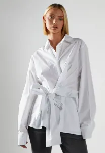 Блузка с завязками спереди и пуговицами Glamorous, White