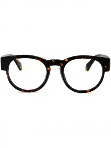 Очки в круглой оправе с логотипом Off-White, коричневый