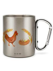 Кружка из нержавеющей стали, Chicken, без слов, серебряная Mr. & Mrs. Panda