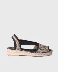Женские эспадрильи на танкетке из принтованной ткани с резинками Toni Pons, черный