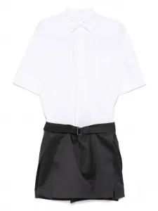 Платье мини со вставками SACAI, белый