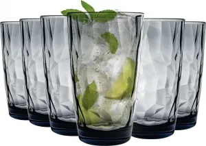 Стаканы для лонг-дринков 470 мл, синие - набор из 6 шт. для коктейлей и холодных напитков Markenlos