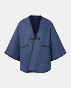 Пальто с окантовкой и строчкой Tintoretto, синий