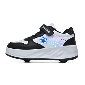 Износостойкая, легкая, амортизирующая, дышащая, нескользящая, детская обувь для подростков Wooden Rabbit, черный/белый