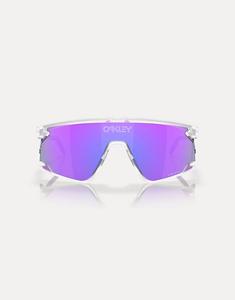 Солнцезащитные очки Bxtr с металлическим щитком и фиолетовыми зеркальными линзами в матово-прозрачной оправе Oakley