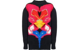 Свитер с интарсией орхидеи Alexander McQueen, черный