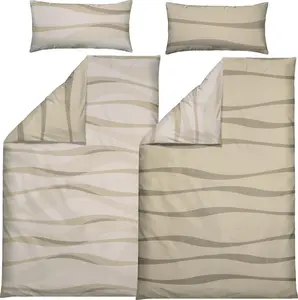 Двусторонний комплект постельного белья , 4 предмета, бежевый: 2 x 135 x 200 см + 2 x 40 x 80 см Erwin Müller