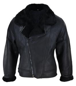 Куртка пилота B3 из овчины Sherling Cross Zip TruClothing, черный