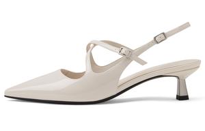 CHARLES&KEITH Маленькие СК узкие каблуки на шпильке 5,2 см женские — мелово-розовый белый, цвет Chalk Pink White