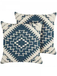 Декоративная подушка Beliani 2 tlg Deko SAFI, цвет blau/beige