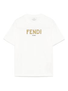 Футболка с логотипом Fendi Kids, белый
