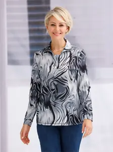 Рубашка-поло Classic Basics "Winter Shirt", цвет Schwarz-Bedruckt