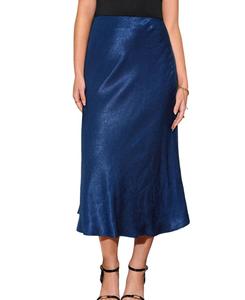 Женская атласная юбка миди Cupshe, Dark blue