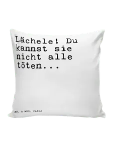 Подушка Mr & Mrs Panda 40x40 Lächele! Du kannst sie, белый