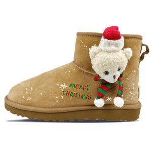 Классические мини утепленные и износостойкие короткие снежные ботинки женские chestnut UGG, Chestnut