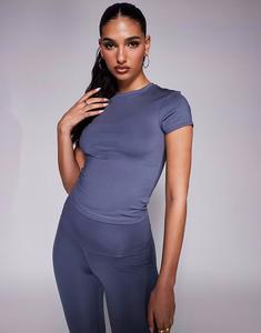 Футболка для малышей с короткими рукавами 4505 в васильковом цвете