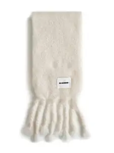 Шарф с бахромой JIL SANDER+, белый