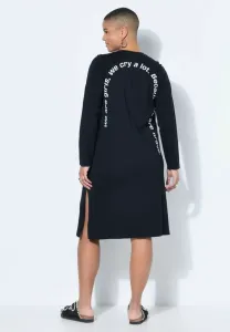 Платье средней длины с принтом и длинными рукавами из трикотажа Studio Untold, Black