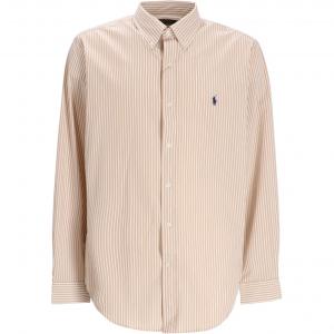 Рубашка в полоску из хлопка Polo Ralph Lauren, бежевый