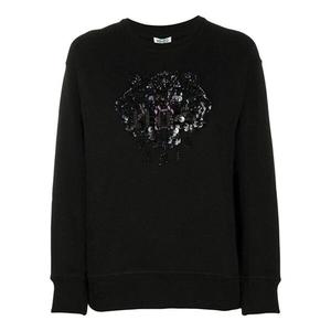 Свитер tiger head sports pure cotton hoodie black Kenzo, черный