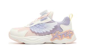 XTEP Противоскользящие износостойкие спортивные повседневные кроссовки белого, розового, фиолетового цвета для детей 3–7 лет