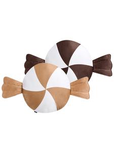 Beliani Комплект из 2 декоративных подушек WHIRL CANDY в бело-коричневой цветовой гамме