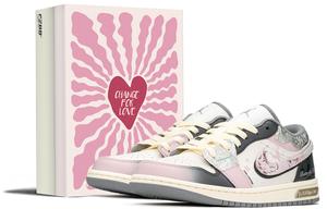 Эйр 1 низкие винтажные баскетбольные кроссовки серебристо-розовые серые GS Jordan, Silver Powder Gray