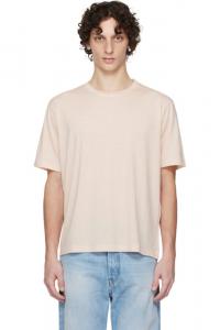 Футболка из супермягкого шерстяного джерси розового цвета AURALEE