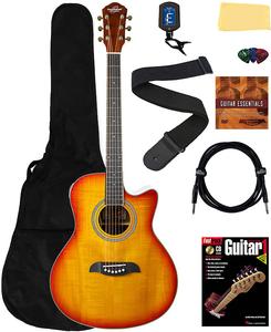 Акустическая гитара Oscar Schmidt OA10CE Mini Auditorium Acoustic-Electric Guitar - Spalted Maple w/ Gig Bag