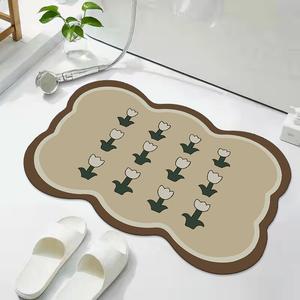 Dajiang Ковер 80х120 см для ванной комнаты, нескользящий, впитывающий, износостойкий, Youxiang 7, неправильной формы