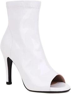 Женские ботильоны для современного джазового и пол-данса JXUZY с открытым носком и шпилькой для выпускного Generic, D629-White Pu