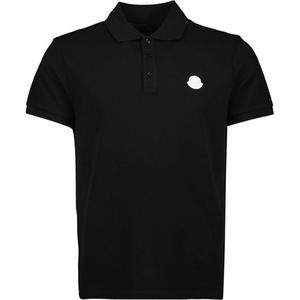 Поло с коротким рукавом и нашивкой с логотипом Moncler, черный