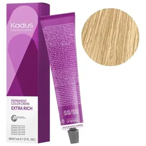 Стойкая краска для волос 60 мл 9/38 Очень светлый золотисто-перламутровый блонд Kadus