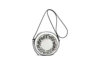 Сумка через плечо COLLEZIONE ALESSANDRO "Ring" из мягкого материала без кожи, белый