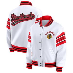 Женская бело-красная флисовая куртка-толстовка Chicago Blackhawks на молнии Wear By Erin Andrews