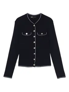 Кардиган с отделкой в полоску Maje, синий