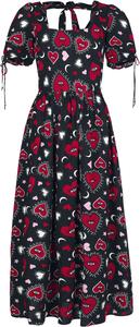 Длинное платье Hell Bunny Kate Heart Dress, черный/красный