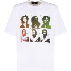 Футболка с принтом Bob Marley DSQUARED 2, белый