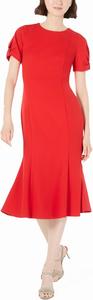 Женское короткое платье миди Calvin Klein с рукавами-замочными узлами, Red