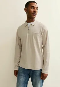 Свободный джемпер-поло с воротником-стойкой и застежкой-молнией до середины груди. New Look, Stone
