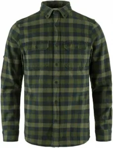 Fjällräven Мужская фланелевая рубашка Fjallraven Skog Slim с длинным рукавом, Deep Forest-Laurel Green