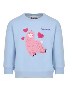 Свитшот с аппликацией и круглым вырезом Briony Mc2 Saint Barth Kids, синий