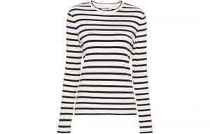 Футболка с длинным рукавом в полоску JIL SANDER, слоновая кость