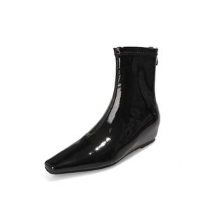 Echo&yolo Женские полусапожки на среднем каблуке с подкладкой из экрю флиса, цвет Ecru Fleece-Lined