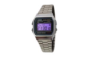 CASIO Мужские часы Retrofit Series с кварцевым механизмом, стальной браслет, черный циферблат