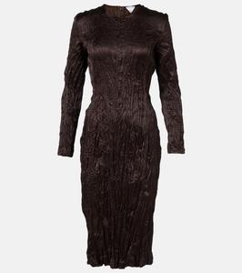 Атласное платье миди Bottega Veneta, Ebony