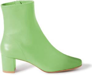 Ботинки FOWT для женщин с круглым носком и средним каблуком, боковой молнией, укороченные, из матовой кожи с массивным каблуком, размер для молодых девушек США 4-16, Green